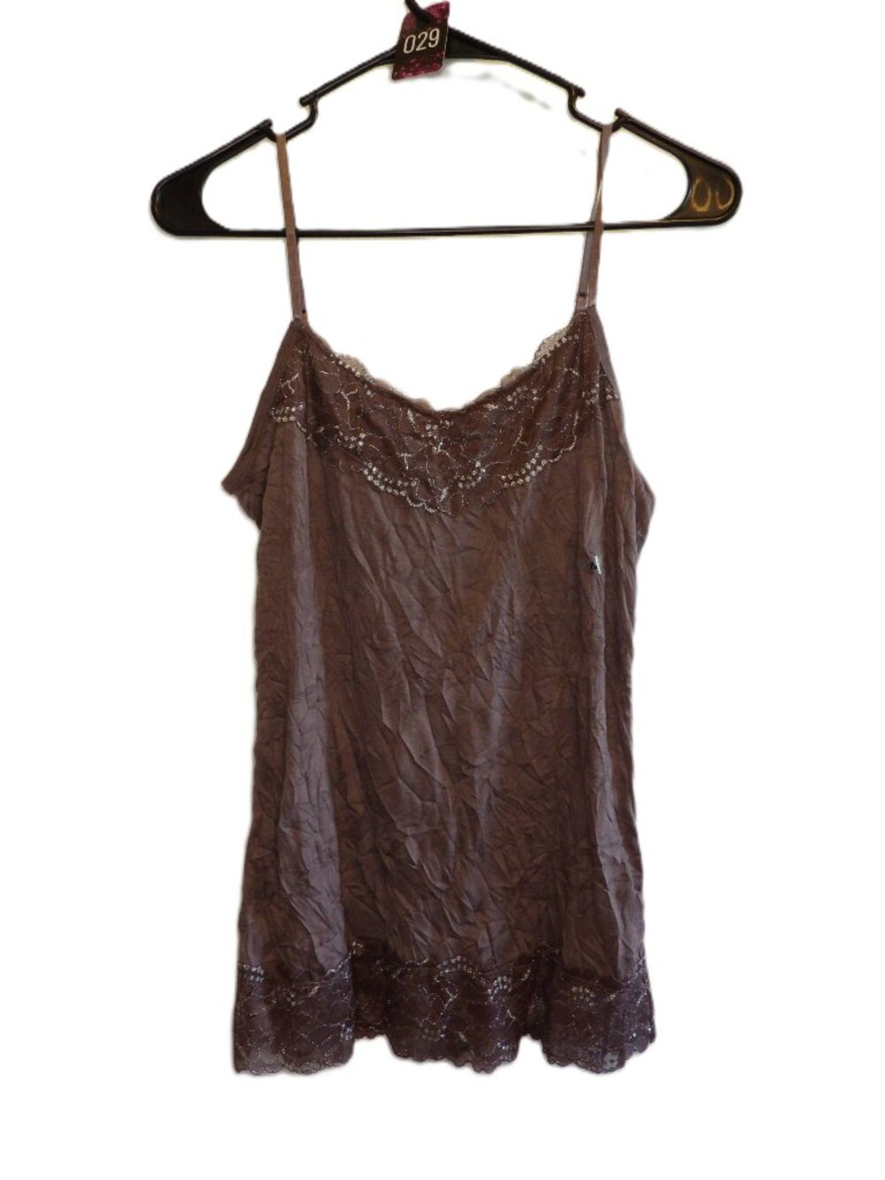 Maurices, NWT Brown tank top with lace trim on neckline and waist (Women's Mediu